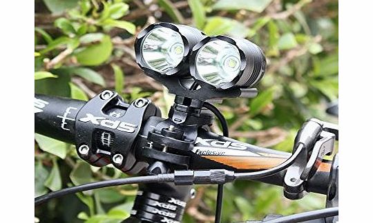 GRDE Ultra-bright bike lights,with 3 Modes 2x XM-L T6 Outdoor Waterproof LED Bicycle lights, best bike lights, Powerful Rechargeable for Cycling Running Hiking Camping Hunting Fishing