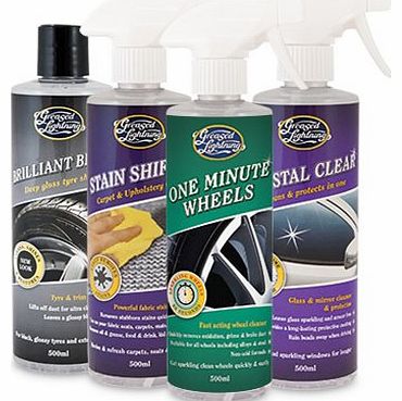 Greased Lightning 4 x 500ml Valet Car Cleaning Pack
