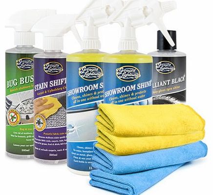 Greased Lightning Showroom Shine Exterior & Interior Car Care Wash Wax Pack