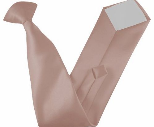 Great British Tie Club Italian Satin Skinny Thin Clip On Tie (Baby Pink)