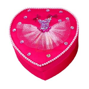 Great Gizmos Pink Poppy Hot Pink Tutu Heart Box