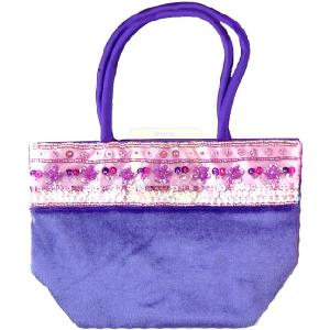 Great Gizmos Pink Poppy Lilac Velour Bag