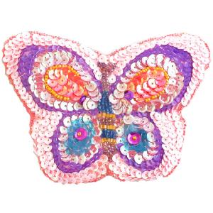 Great Gizmos Pink Poppy Purple Butterfly Sequinned Purse