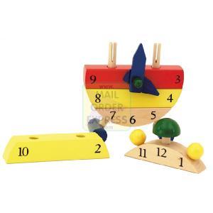 Toy Box Wooden Colour Clock