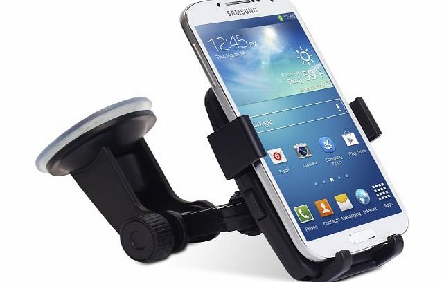 GreatShield Quick Grip (ONE TOUCH TRIGGER) Windshield Dashboard Universal Car Mount for Phones and GPS Devices - Works with Samsung Galaxy S4/S4 Mini/S4 Active, S3/S3 Mini, S2 II, Galaxy Ace Plus, LG