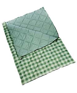 Green Check 300gsm Double Sleeping Bag