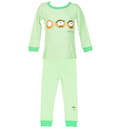 Green Eyed Monster Kids Aqua Snowman Pyjamas from Green Eyed Monster