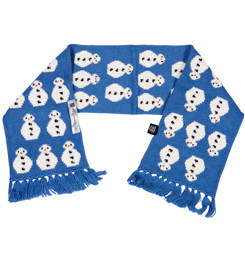 Green Eyed Monster Kids Blue Knitted Snowman Scarf from Green Eyed
