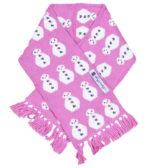 Green Eyed Monster Kids Pink Knitted Snowman Scarf from Green Eyed