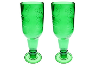Green Glass Grolsch Goblets (2 pack)
