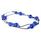 Green Glass Recycled Glass Bead Necklace - Dark Blue