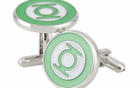 Green Lantern Apollo23 - 0.71 in Rhodium Plated Green Lantern Cufflinks