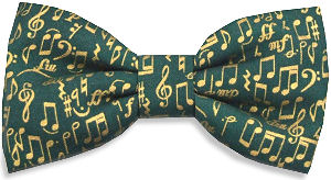 green Music Notes Bow Tie