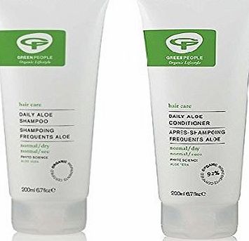 Green People Organic Daily Aloe Shampoo amp; Conditioner 200ml Duo