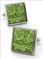 Green Rose Cufflinks by Robert Charles