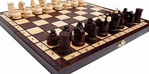 Green Toys And Games Large Royal Maxi Solid Wood Chess Set   Instructions 31 x 31 cms