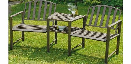 Greenhurst Duo Garden Bench and Table Set - Steel