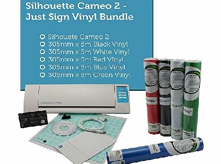 Greenstik Materials Silhouette Cameo 2 Cutting Machine - Computerized Craft Vinyl Plotter Cutter Just Sign Bundle