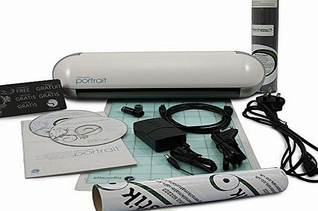 Greenstik Materials Silhouette Portrait Cutting Machine - Computerized Craft Vinyl Plotter Cutter amp; FREE 5M OF BLACK SIGN VINYL