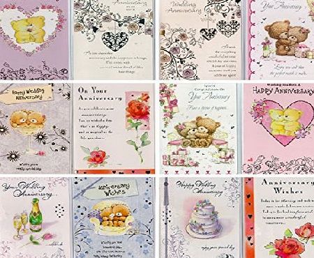 Greetingles 12 Wedding Anniversary Cards amp; Envelopes. Greetingles Mixed Pack