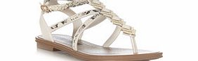 Glamour beige and snakeskin sandals