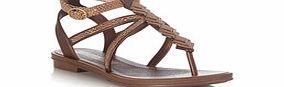 Glamour brown and snakeskin sandals