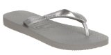 Havaianas Top Metalic Flip Flop Silver Rubber - 4-5 Uk