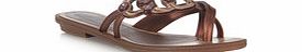 Grendha Magia bronze thong sandal