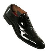 Black Patent Leather Brogue Style Shoes