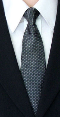 grey Black Square Clip On Tie
