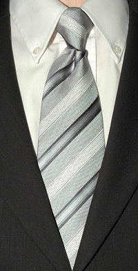 Check D/Stripe Clip-On Tie
