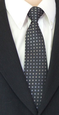 grey Dots Clip-On Tie
