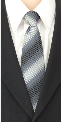 grey Multi Diagonal Stripes Clip-On Tie