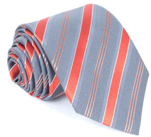 Orange D/Stripe Silk Tie