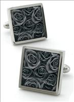 Grey Rose Cufflinks by Robert Charles