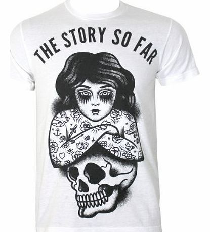 Officially Licensed The Story So Far Skull Girl Mens White T-Shirt