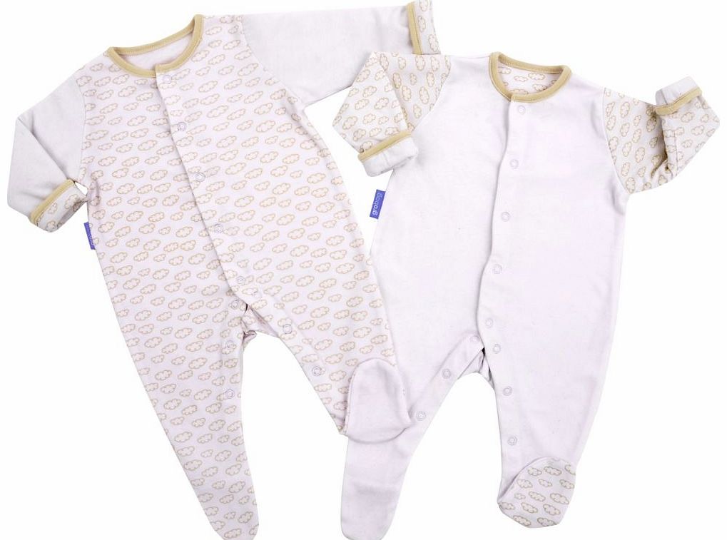 Gro Company Gro Suit Twin Pack 0 - 3 Months Fluffy Clouds 2014