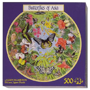 Grovely Jigsaws James Hamilton Grovely Puzzles Butterflies Of Asia 500 Circular Piece Jigsaw Puzzle