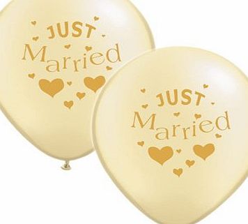 GTR Just Married Ivory Balloon Pack (10 Pack) (XBP304)