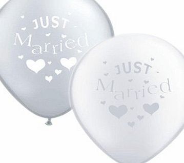 GTR Just Married Silver amp; White Balloon Pack (10 Pack) (XBP306)