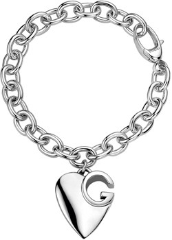 Gucci 1973 Silver Heart Charm Bracelet