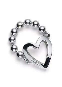 Gucci Boule Silver Heart Ring - Size P