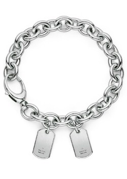 Gucci Silver Dog Tag 19cm Bracelet