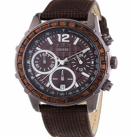 Guess Brown Leather Strap Chronograph Watch W0017L4
