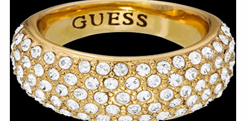 Guess Gold PVD Pave Tapered Ring - Ring Size 52