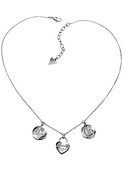 Guess Ladies Steel 3 Charm Necklace USN11003
