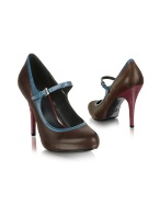 Guess Push - Brown Leather Mary Jane Pump Shoes