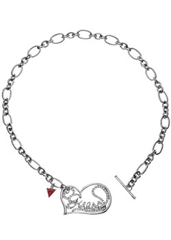 Guess Steel Heart Necklace UBN12705