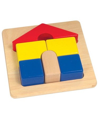 Guidecraft Bright Primary Colour House Puzzle