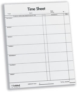 Guildhall 7 Day Time Sheet Pad 100 Leaf